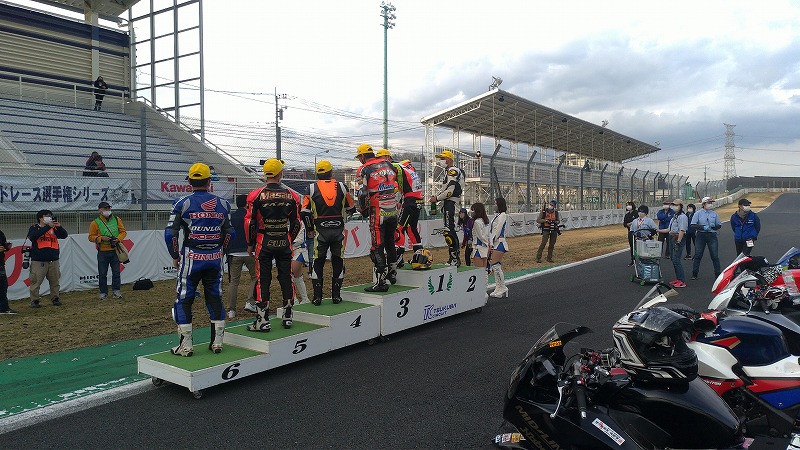 2021年3月6日 筑波ロードレース選手権第1戦 表彰台の様子