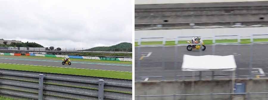 黄色の車体はレース中の視認性も抜群！ツインリンクもてぎの走行写真