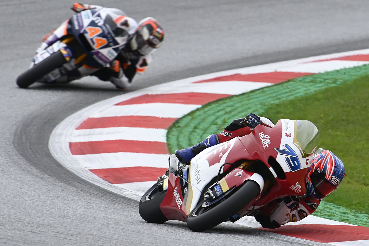 2021年motoGP 第10戦スティリアGPにて、表彰台争いを繰り広げる日本人ライダー　小椋藍選手