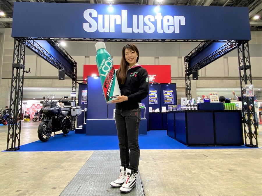 東京MCショーでシュアラスターブース内に展示されていたハーレーダビッドソン パンアメリカ1250スペシャルは、木村亜美さんの愛車！